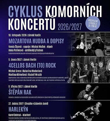 Cyklus komorních koncertů: Mozartova hudba a dopisy