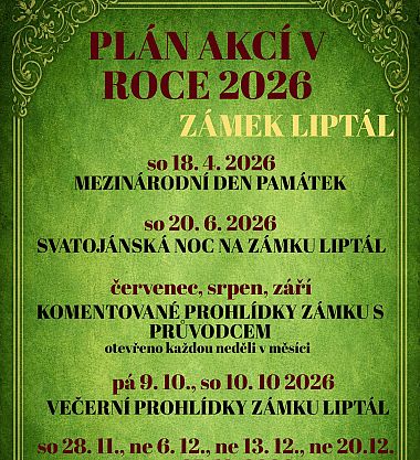 Komentované prohlídky zámku Liptál s průvodcem